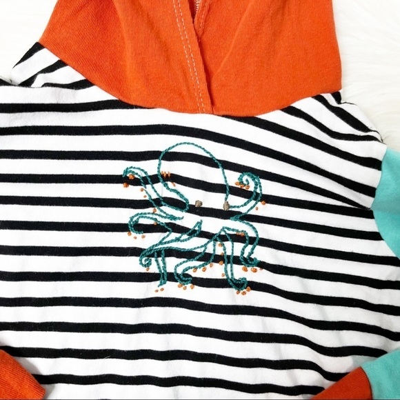 Adam and the Bear Unisex Striped Octopus Soft Hoodie Size Kids XXS - Picture 3 of 4